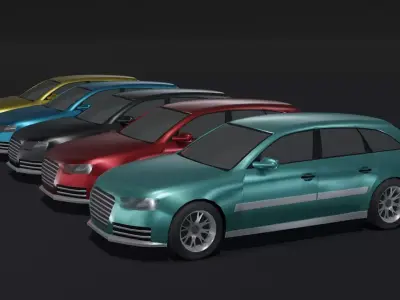 Station Wagon Car Generic Low-poly 3D model