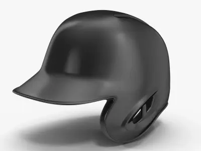 Baseball Helmet Black One Side Generic Low-poly 3D model
