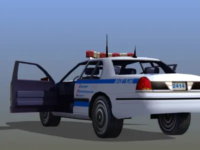 Police Car with Interior 3D model