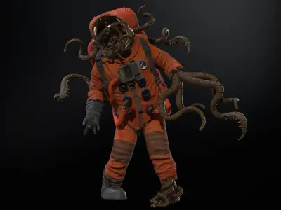 Zombie Astronaut Low-poly 3D model
