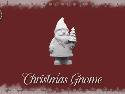 Christmas Gnome Miniature STL Festive Holiday Decor Free 3D print model