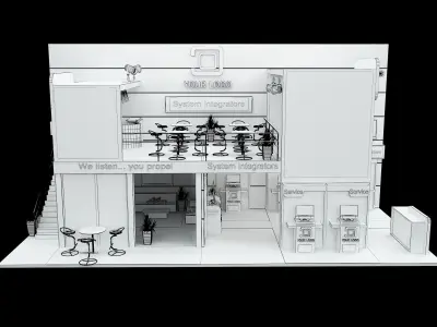 Booth Exhibition Stand a513 3D model