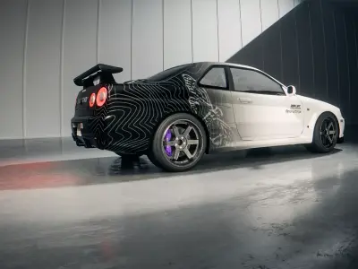 Nissan GT-R R34 with Custom Paints 3D model