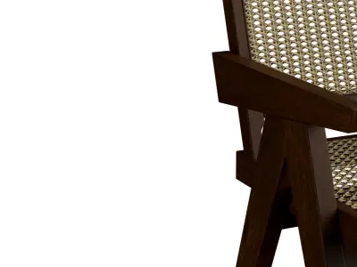 Mid Century Cane Chair 3D model