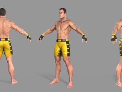 UFC Boxer Low-poly 3D model