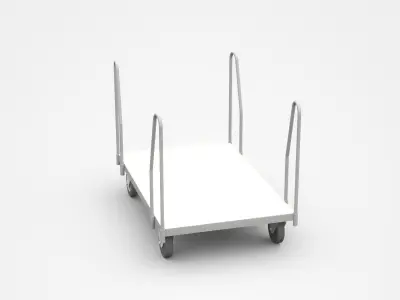 Empty Container Cart With Four Handles 3D model