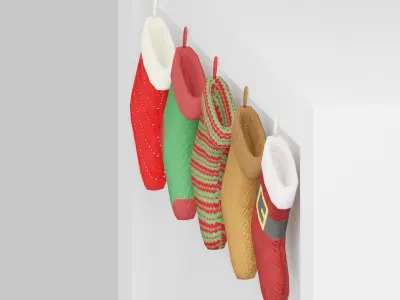 Christmas Socks G39 Low-poly 3D model