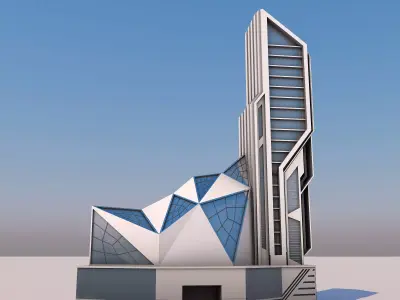 0052 - Futuristic Deconstruction Skyscraper 3D model