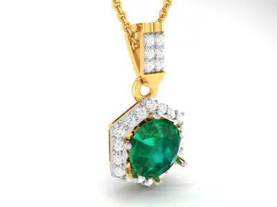 Solitaire Women Pendants 3dm STL OBJ FBX Render Details 3D print model 9