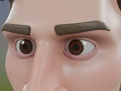 Messi Stylized Cartoon Caricature Footballer Low-poly 3D model