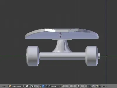Skateboard with unique design Low-poly 3D model