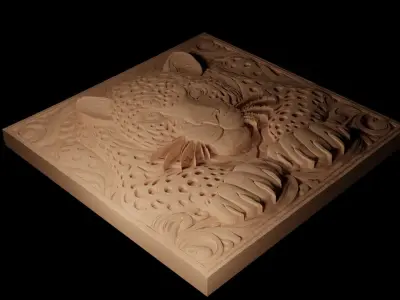 Jaguar CNC 3d Print High Relief Sand Casting 3D print model