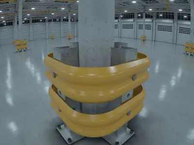 High Detail Industrial Warehouse - C4D Octane 3D model