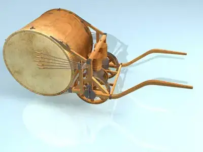 Leonardo mechanical drum 3D model