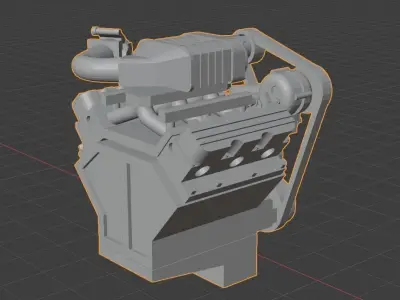 L67 Style Supercarged V6 Engine 3D print model