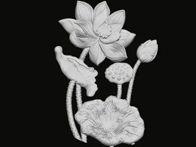 Lotus flower Pendant 3D print model
