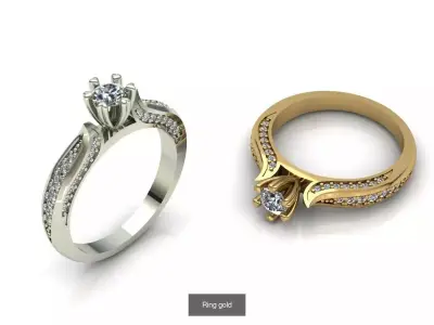 15 PCS Printable Models Jewelry Gold 3D Model Pack