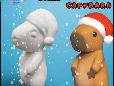 Xmas  Capybara 3D print model