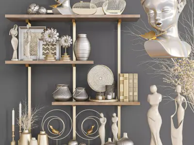 decorative set 62 Low-poly 3D model