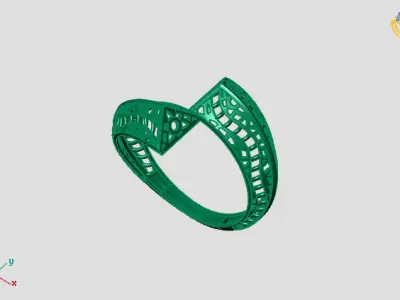 Two Head Women Ring 3DM Womens Ring 3d models 3D print model 3D print model 7