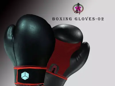 Boxing Glove-Black Low-poly 3D model