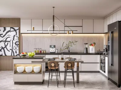 Kitchen Modern interior  0051 3D model