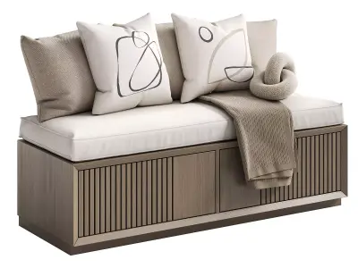 Decorative set of window sill cushions 3D model