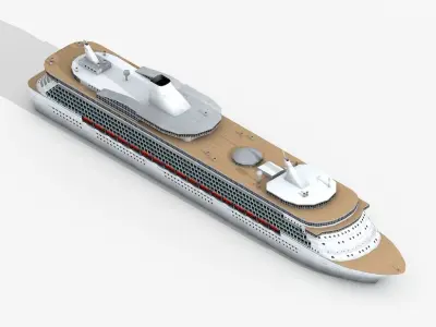 Two Lowpolygonal 3D Models of Cruise Liner Ships Low-poly 3D model