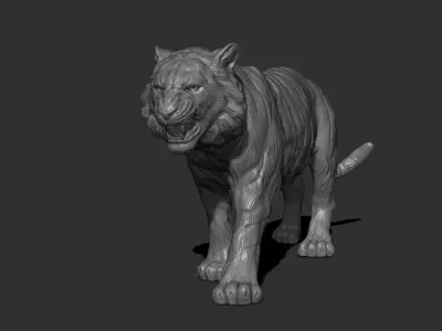 Tiger walking 3D print model