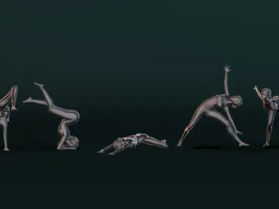 Yoga Woman Set03 3D model