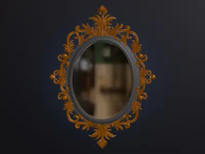 Carved CNC 3D print model of mirror frame 3D model