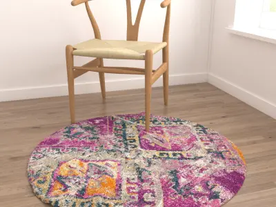 Round Rug Set 170 3D model