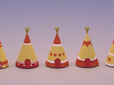 Indian Teepee Low-poly 3D model