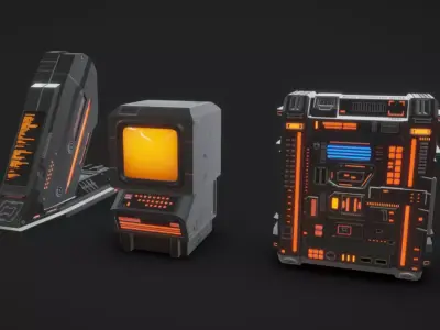 SciFi Terminals 19 Low-poly 3D model