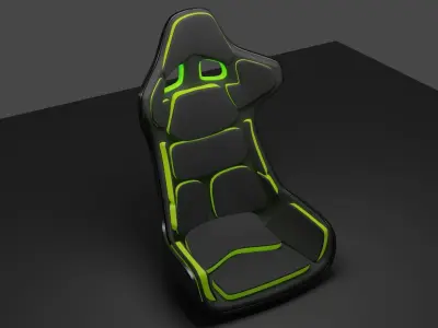 neon green sport bucket seat Low-poly 3D model