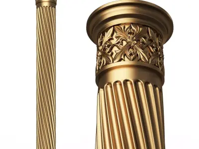 Column Capital 1404 Low-poly 3D model