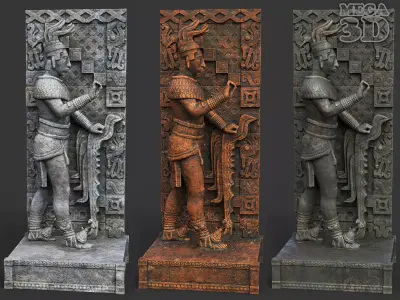 Low poly Mayan Inca Aztec Statue 220505 Low-poly 3D model
