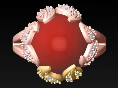 Stone Ring - Womens Rings - GN236 3D print model