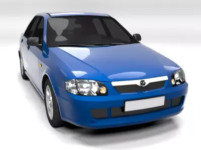 MAZDA 323 SEDAN LOWPOLY Low-poly 3D model