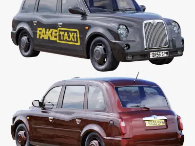 London taxi hackney carriage TX4 3D model