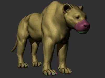 Cave Lion - Panthera spelaea Low-poly 3D model