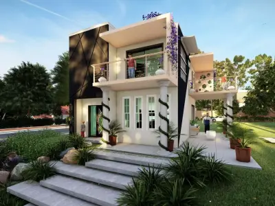 3 Bedroom House plan Model  Low-poly 3D model purchase