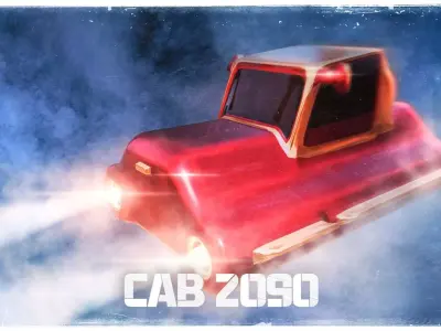 Simple Futuristic Cab 2090 Toy Car Free 3D print model