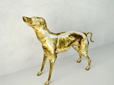 Large Brass Greyhound 3D model