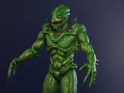 Reptile monster  Low-poly 3D model