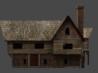 Medieval House  with Props 3D model