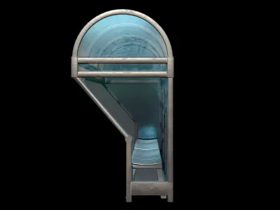 Game Ready Bus Stop 15 Low-poly 3D model