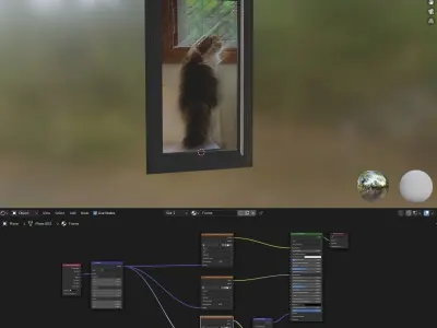 Picture Frame with my cat  Willow Low-poly 3D model