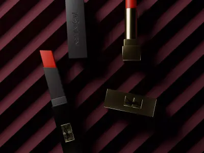 Yves Saint Laurent Lipstick Low-poly 3D model