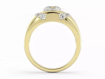 Mens Round Diamond Ring With Diamond Accents 3DM 3D print model